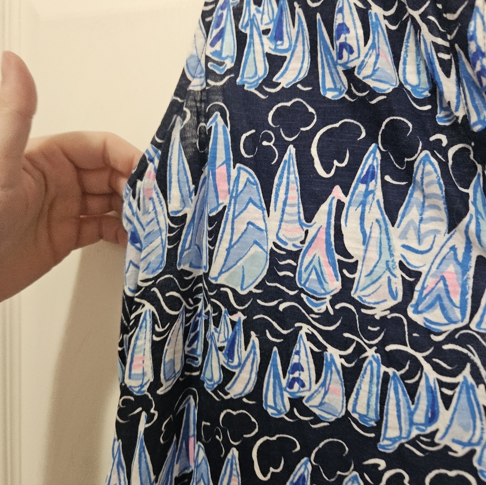 Lilly Pulitzer Top Low Tide Navy Sails And Stripes XL - Picture 4 of 6